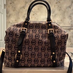 Michael Kors Black and Tan Satchel